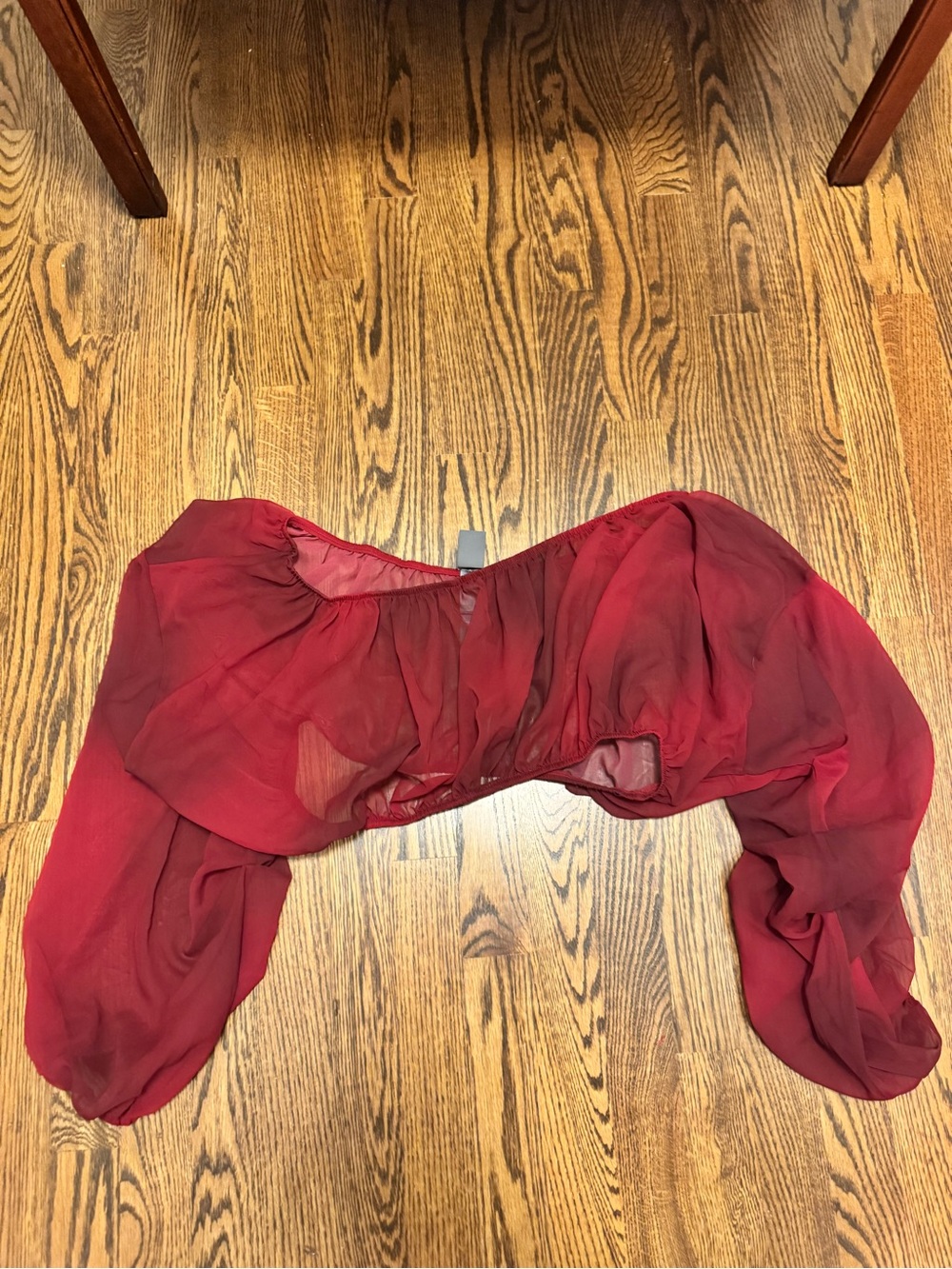 Savage X Fenty "Rose Delivery" Chiffon Off-Shoulder Crop Top